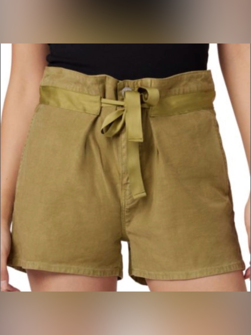 Hudson Women’s Olive Green Paperbag Shorts Size 31